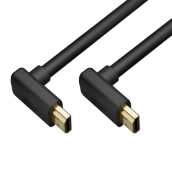 GCR Кабель 5.0m HDMI 2.1, черный, M верхний угол/M верхний угол, UHD 8K 60Hz/4K*120Hz, HDR 4:4:4, 3D, 48 Гбит/с, 3Х экран с армированием, GCR-56563