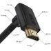 GCR Кабель 0.5m HDMI 2.0, M верхний угол/M верхний угол, черный нейлон, HDR 4:2:2, Ultra HD, 4K 60 fps 60Hz/5K*30Hz, 3D, AUDIO, 18.0 Гбит/с, 28/28 AWG, GCR-53273