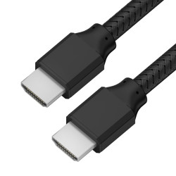 Кабель 2.0m HDMI 2.0, черный нейлон, Ultra HD, 4K 60 fps 60Hz/5K*30Hz, 3D, AUDIO, 18.0 Гбит/с