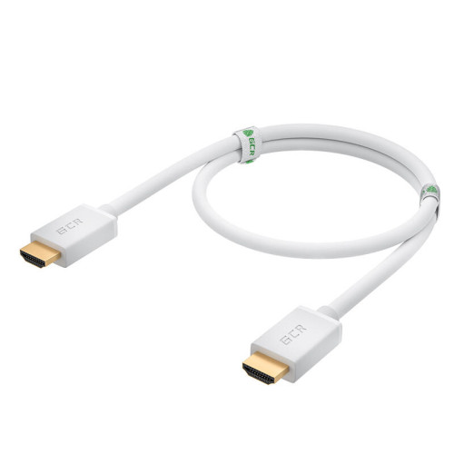 GCR Кабель PROF 2.5m HDMI 2.0, Ultra HD, 4K 60Hz / 5K*30Hz, HDR 4:4:4, 3D, AUDIO, 18.0 Гбит/с, белый, 2 X экран, армирование, GCR-52027