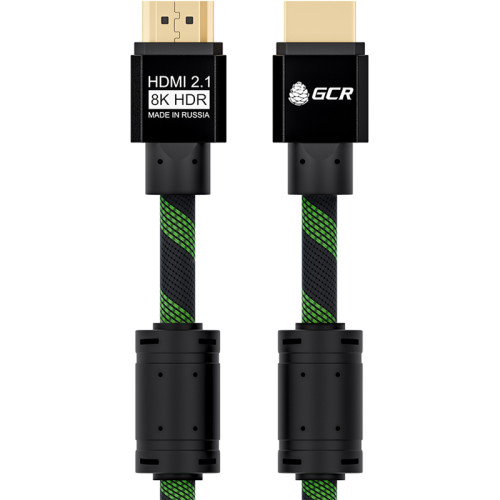 Greenconnect Кабель HDMI 2.1, 8K 60Hz, 4K 144Hz, 1.0m , динамический HDR 4:4:4, Ultra HD, 48.0 Гбит/с, тройное экранирование, ферритовые фильтры, GCR-51833