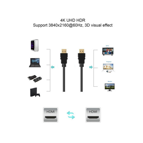 Кабель/ Кабель HDMI 19M/M ver 2.0, 1M, Aopen/Qust <ACG568F-S-1M> серебряно-белый Flat