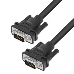 Greenconnect Кабель SVGA 0.5м чёрный, OD6.0mm. 15M / 15M GCR-VM2VM1-0.5m, 28/28 AWG, двойной экран