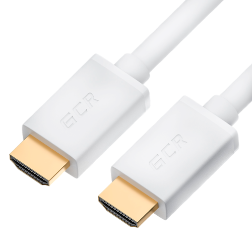 GCR Кабель PROF 2.5m HDMI 2.0, Ultra HD, 4K 60Hz / 5K*30Hz, HDR 4:4:4, 3D, AUDIO, 18.0 Гбит/с, белый, 2 X экран, армирование, GCR-52027