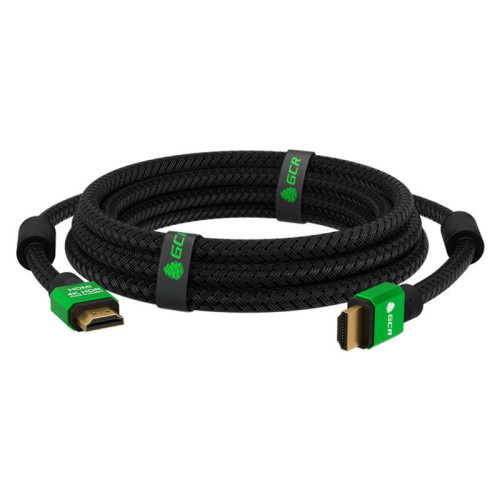 Greenconnect Кабель 1.2m HDMI версия 2.0, HDR 4:2:2, Ultra HD, 4K 60 fps 60Hz/5K*30Hz, 3D, AUDIO, 18.0 Гбит/с, 28/28 AWG, OD7.3mm, тройной экран, нейлон, AL корпус зеленый, ферритовые кольца, GCR-51005