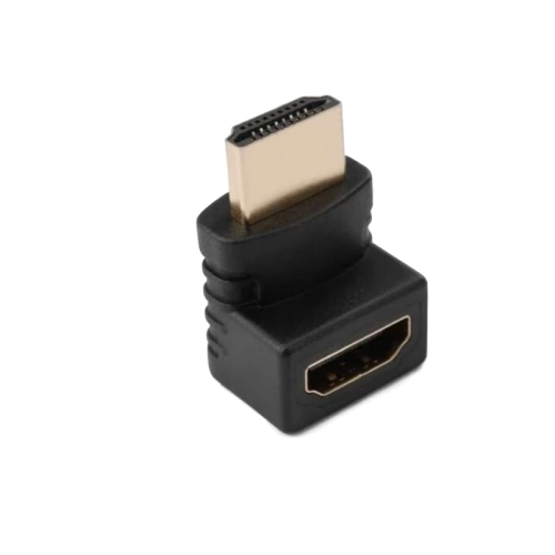 Кабель/ Переходник GoPower HDMI (m)-HDMI (f) угловой 4K 60Hz черный в пакете (1/500)