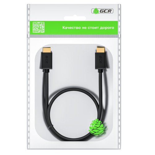 GCR Кабель 2.0m HDMI версия 2.0, HDR 4:2:2, Ultra HD, 4K 60 fps 60Hz/5K*30Hz, 3D, AUDIO, 18.0 Гбит/с, 28/28 AWG, OD7.3mm, тройной экран, черный, GCR-HM411-2.0m