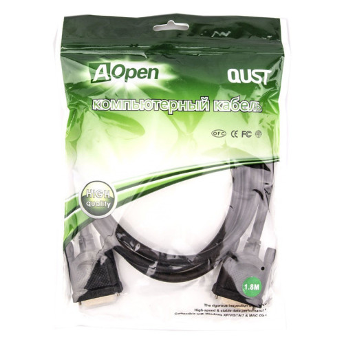 Кабель/ Кабель DVI (24+1) M/M 1.8m, 2 фильтра Aopen/Qust <ACG442GD-1.8M> Кабель/ Кабель DVI (24+1) M/M 1.8m, 2 фильтра Aopen/Qust <ACG442GD-1.8M>