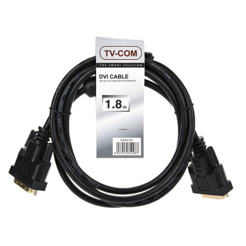 Кабель/ Кабель DVI-D--DVI-D Dual link 25M/25M, экран, феррит.кольца, 1.8м TV-COM <CG441D-1.8M> Кабель/ Кабель DVI-D--DVI-D Dual link 25M/25M, экран, феррит.кольца, 1.8м TV-COM <CG441D-1.8M>