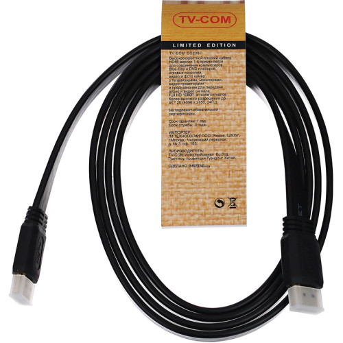 Кабель/ Кабель HDMI 19M/M 1.4V плоский 1.8m TV-COM <CG200F-1.8M> Кабель/ Кабель HDMI 19M/M 1.4V плоский 1.8m TV-COM <CG200F-1.8M>