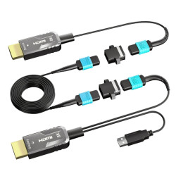 GCR Оптический кабель HDMI 2.1, 100.0m, MPO съемные коннекторы на защелках, 8K 60Гц UHD, 48 Гбит/с (72 Гбит/с с DSC), черный, GCR-57752