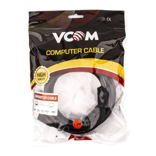 Кабель/ Кабель HDMI AM/DVI(24+1)M, 1.8м, CU, 1080P@60Hz, 2F, VCOM <CG484G-1.8M> Кабель/ Кабель HDMI AM/DVI(24+1)M, 1.8м, CU, 1080P@60Hz, 2F, VCOM <CG484G-1.8M>