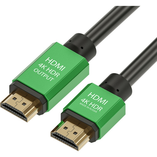 Greenconnect Кабель с активным усилителем сигнала 7.5m  AL case 2 ферит кольца, HDMI 2.0, 28/28, HDR 4:2:2, 4K/30Hz, High speed 19M/19M с усилителем, черный, тройной экран, GCR-51683