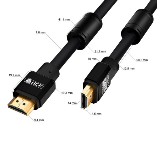 GCR Кабель 1.0m HDMI 2.1, черный, 8K 60Hz, 4K 144Hz, динамический HDR, 4:4:4, Ultra HD, 48.0 Гбит/с, 3 Х экран, ферритовые фильтры, GCR-53659