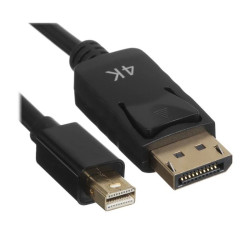 Кабель/ Кабель GoPower miniDisplayPort (m)-DisplayPort (m) 1м ver.1.4 черный Premium Zip-Lock c подвесом (1/