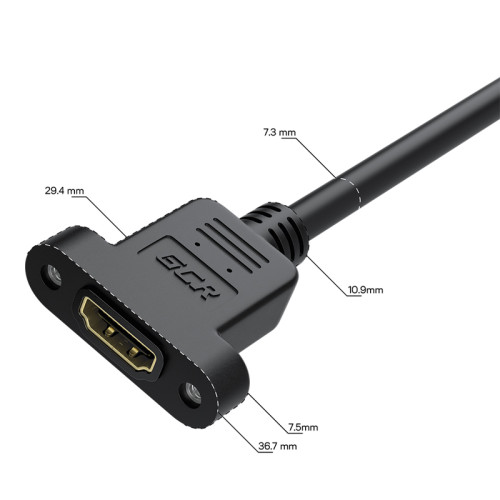 GCR PRO Удлинитель PROF 3.0m HDMI-HDMI v2.0, M/F крепление под винт, фер. кольца, 4K 60Hz, HDR, 18 Гбит/c, черный, 3X экран c армированием, GCR-56015
