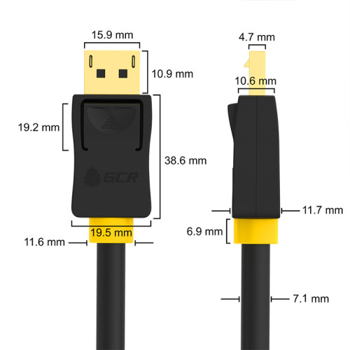 GCR Кабель PROF 3.0m DisplayPort v1.4, 8 K 60Hz, 4 K 165Hz, 20M/20M, черный, ферритовые кольца, 28/28 AWG, GCR-51915