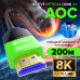 GCR PRO Кабель 50.0m оптический HDMI 2.1 8K 60Hz, 4K 144Hz, высокоскоростной 48.0 Гбит/с, черный, деревянная катушка, GCR-55680