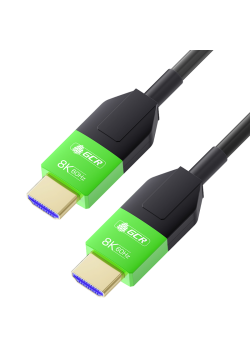 GCR PRO Кабель 40.0m оптический HDMI 2.1 8K 60Hz, 4K 144Hz, высокоскоростной 48.0 Гбит/с, черный, деревянная катушка, GCR-55678