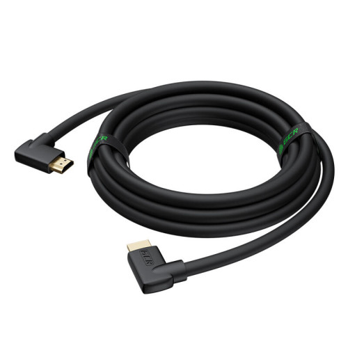 GCR Кабель 2.0m HDMI 2.0, M правый угол /M правый угол, черный, HDR 4:2:2, Ultra HD, 4K 60 fps 60Hz/5K*30Hz, 3D, AUDIO, 18.0 Гбит/с, 28/28 AWG, GCR-52313