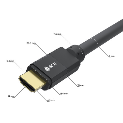 GCR PRO Кабель-переходник PROF 2.0m DisplayPort > HDMI, M/M, Ultra HD 4K, 60Hz, черный, 3Х экран с армированием, GCR-55527