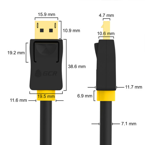 Greenconnect Кабель 5.0m DisplayPort v1.2, 20M/20M, черный, 28/28 AWG