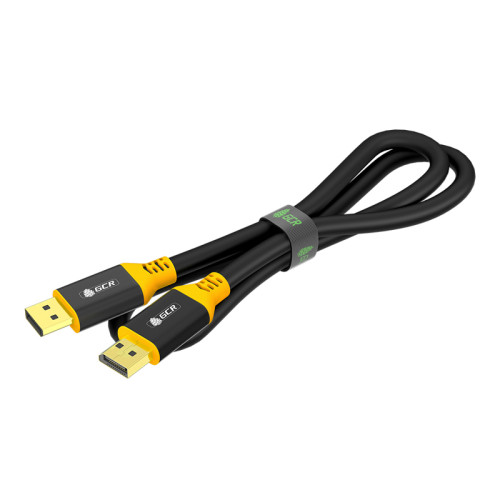 GCR Кабель 1.5m DisplayPort v1.4, 8 K 60Hz, 4 K 165Hz, черный, AL case, желтый ПВХ