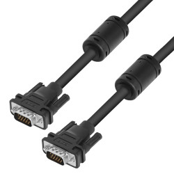 Greenconnect Кабель SVGA 3.0m чёрный, ферритовые кольца, OD8.0mm, 15M / 15M Premium, 28/28 AWG, двойной экран, GCR-50563