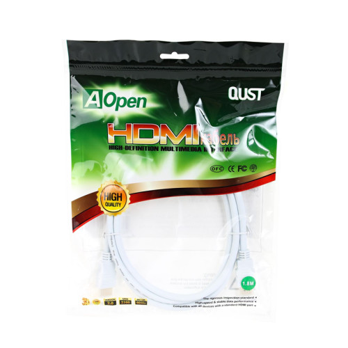 Кабель/ Кабель HDMI 19M/M ver 2.0, 1.8М, белый  Aopen <ACG711W-1.8M>