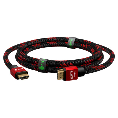 Greenconnect Кабель 1.0m HDMI версия 2.0, HDR 4:2:2, Ultra HD, 4K 60 fps 60Hz/5K*30Hz, 3D, AUDIO, 18.0 Гбит/с, 28/28 AWG, OD7.3mm, тройной экран, BICOLOR нейлон, AL корпус красный, GCR-51489