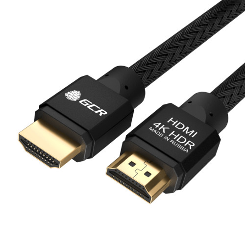 Greenconnect Кабель 1.5m HDMI версия 2.0, HDR 4:2:2, Ultra HD, 4K 60 fps 60Hz/5K*30Hz, 3D, AUDIO, 18.0 Гбит/с, 28/28 AWG, OD7.3mm, тройной экран, нейлон, AL корпус черный, GCR-52044