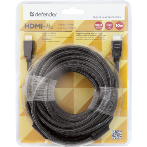 Defender Цифровой кабель HDMI-33PRO HDMI M-M, ver1.4, 10м