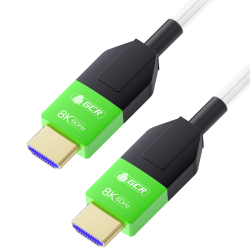 GCR Кабель 50.0m оптический HDMI 2.1 8K 60Hz, 4K 144Hz, высокоскоростной 48.0 Гбит/с, белый, деревянная катушка, GCR-57085