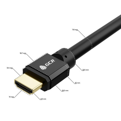 GCR Кабель 2.0m HDMI 2.1, черный, 8K 60Hz, 4K 144Hz, динамический HDR, 4:4:4, Ultra HD, 48.0 Гбит/с, 2 Х экран, армирование, GCR-55551