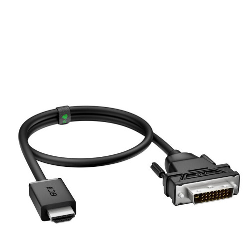 GCR Кабель 1.0m HDMI-DVI, 19M / 25M Dual Link, черный, 30 AWG, двойной экран, GCR-55519