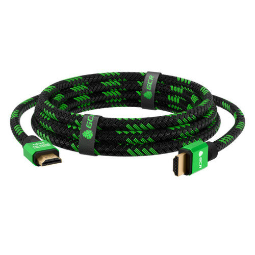 Greenconnect Кабель 1.0m HDMI версия 2.0, HDR 4:2:2, Ultra HD, 4K 60 fps 60Hz/5K*30Hz, 3D, AUDIO, 18.0 Гбит/с, 28/28 AWG, OD7.3mm, тройной экран, BICOLOR нейлон, AL корпус зеленый, GCR-51485