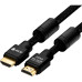 GCR Кабель 9.0m HDMI версия 2.0, HDR 4:2:0, Ultra HD, 4K 60 fps 60Hz/5K*30Hz, 3D, AUDIO, 18.0 Гбит/с, 28/28 AWG, OD7.8mm, тройной экран, черный нейлон, AL корпус черный, фер.кольца, GCR-52194