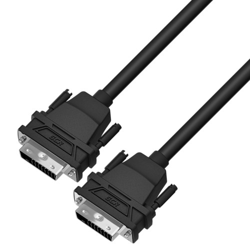 Greenconnect Кабель DVI-D 1.8m, черный, OD 8.5mm, 28/28 AWG, DVI/DVI, 25M/25M, GCR-DM2DMC-1.8m, двойной экран