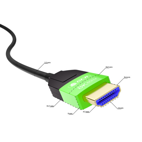 GCR PRO Кабель 35.0m оптический HDMI 2.1 8K 60Hz, 4K 144Hz, высокоскоростной 48.0 Гбит/с, черный, деревянная катушка, GCR-55677