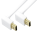GCR Кабель SLIM 1.5m HDMI 2.0, М верхний угол / М верхний угол, белый,  HDR 4:4:4, Ultra HD, 4K 60 fps 60Hz, 3D, AUDIO, 18.0 Гбит/с, GCR-57457