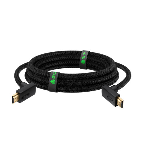 GCR Кабель 2.0m HDMI 2.0, M верхний угол/M верхний угол, черный нейлон, HDR 4:2:2, Ultra HD, 4K 60 fps 60Hz/5K*30Hz, 3D, AUDIO, 18.0 Гбит/с, 28/28 AWG, GCR-53275