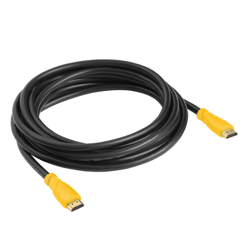 Greenconnect Кабель 5.0m HDMI версия 1.4, черный, желтые коннекторы, OD7.3mm, 30/30 AWG, позолоченные контакты, Ethernet 10.2 Гбит/с, 3D, 4K GCR-HM340-5.0m, экран