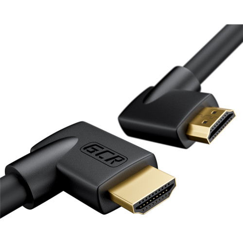 GCR Кабель 1.0m HDMI 2.0, M правый угол /M правый угол, черный, HDR 4:2:2, Ultra HD, 4K 60 fps 60Hz/5K*30Hz, 3D, AUDIO, 18.0 Гбит/с, 28/28 AWG, GCR-52312