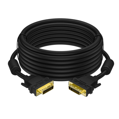 GCR Кабель PROF 3.0m DVI-D, черный, GOLD, ферритовые кольца, OD 8.5mm, 28 AWG, DVI/DVI, 25M/25M, двойной экран, GCR-54236
