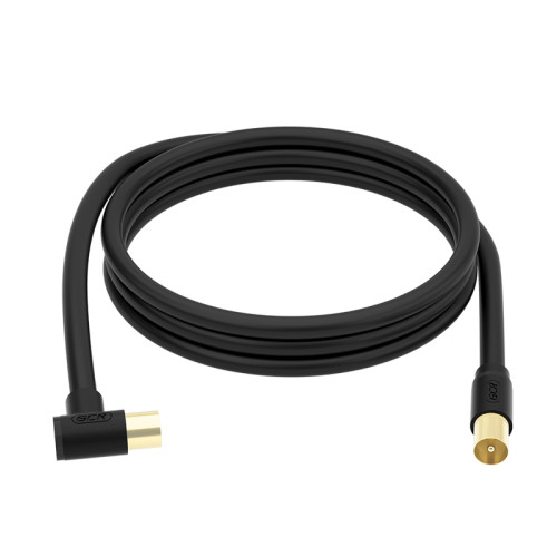 GCR PRO Кабель 10.0m антенный (коаксиальный) RG59, TV M угловой / TV M, черный, GCR-54893