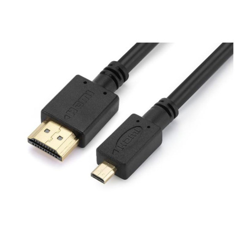Кабель/ Кабель GoPower HDMI (m)-microHDMI (m) 1м ПВХ ver.2.0 черный Premium Zip-Lock c подвесом (1/200)