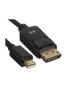 Кабель/ Кабель GoPower miniDisplayPort (m)-DisplayPort (m) 1м ver.1.4 черный Premium Zip-Lock c подвесом (1/