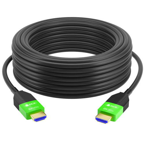 GCR PRO Кабель 50.0m оптический HDMI 2.1 8K 60Hz, 4K 144Hz, высокоскоростной 48.0 Гбит/с, черный, деревянная катушка, GCR-55680