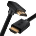 GCR Кабель 1.0m HDMI 2.0, M/M верхний угол, черный нейлон, HDR 4:2:2, Ultra HD, 4K 60 fps 60Hz/5K*30Hz, 3D, AUDIO, 18.0 Гбит/с, 28/28 AWG, GCR-53290