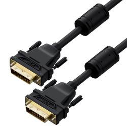 GCR Кабель PROF 3.0m DVI-D, черный, GOLD, ферритовые кольца, OD 8.5mm, 28 AWG, DVI/DVI, 25M/25M, двойной экран, GCR-54236